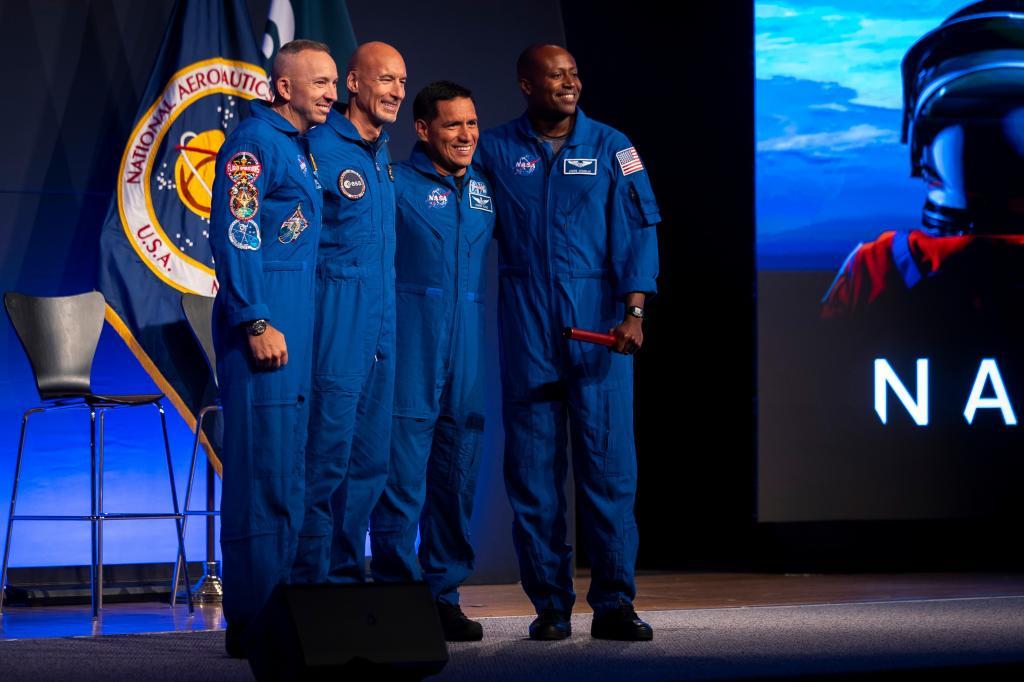 Artemis III crew members Randy Bresnik, Luca Parmitano, Frank Rubio and Andre Douglas