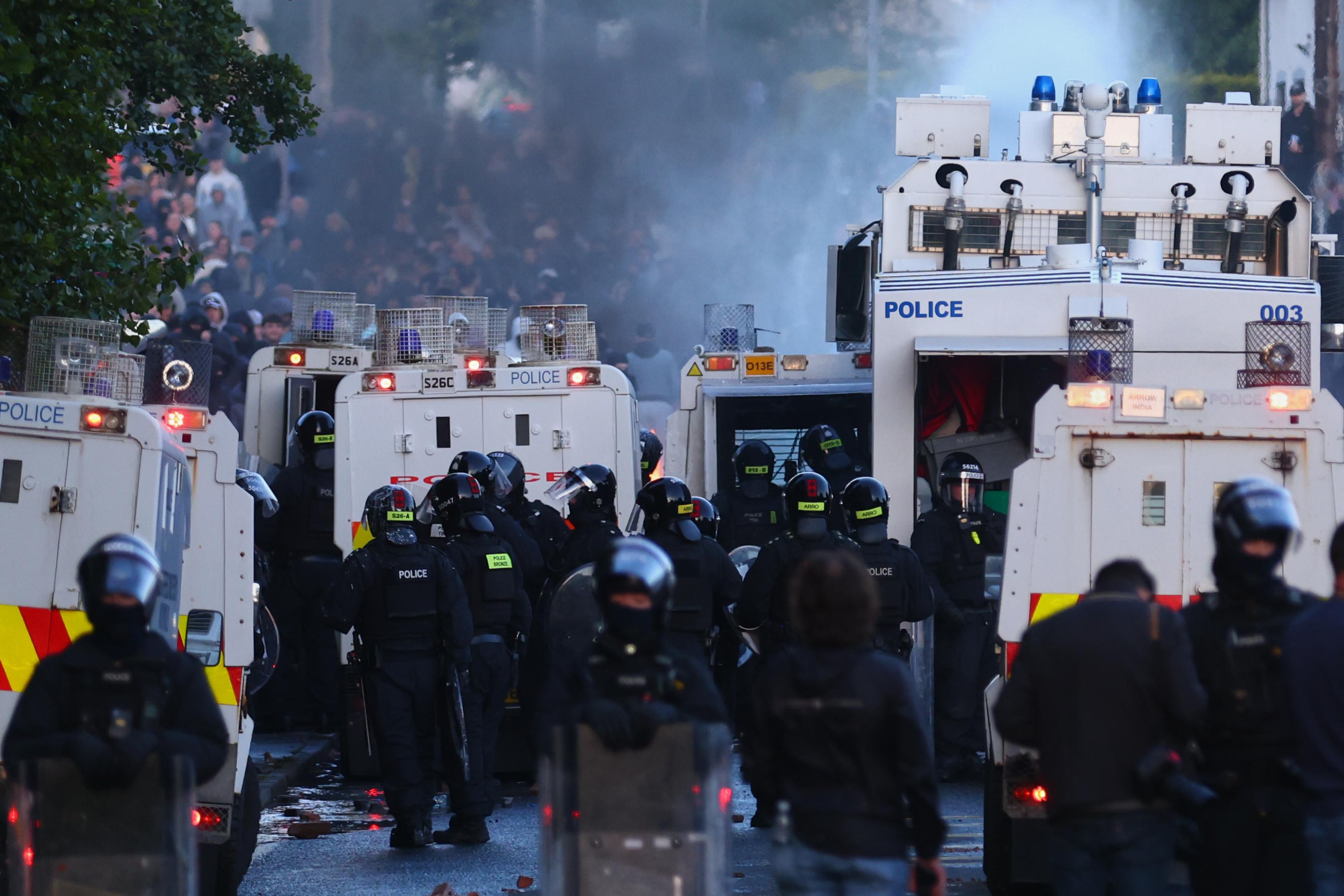 Belfast burns for a second day in a violent wave of anti-immigrant unrest instigated by far-right groups.