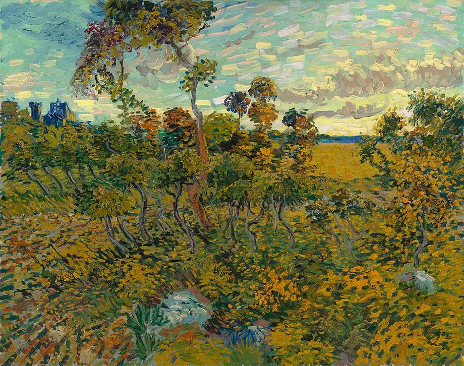 Sunset at Montmajour by Vincent van Gogh.