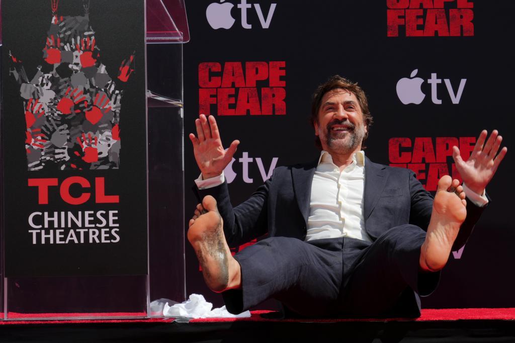 Javier Bardem is honored during his hand and footprint ceremony