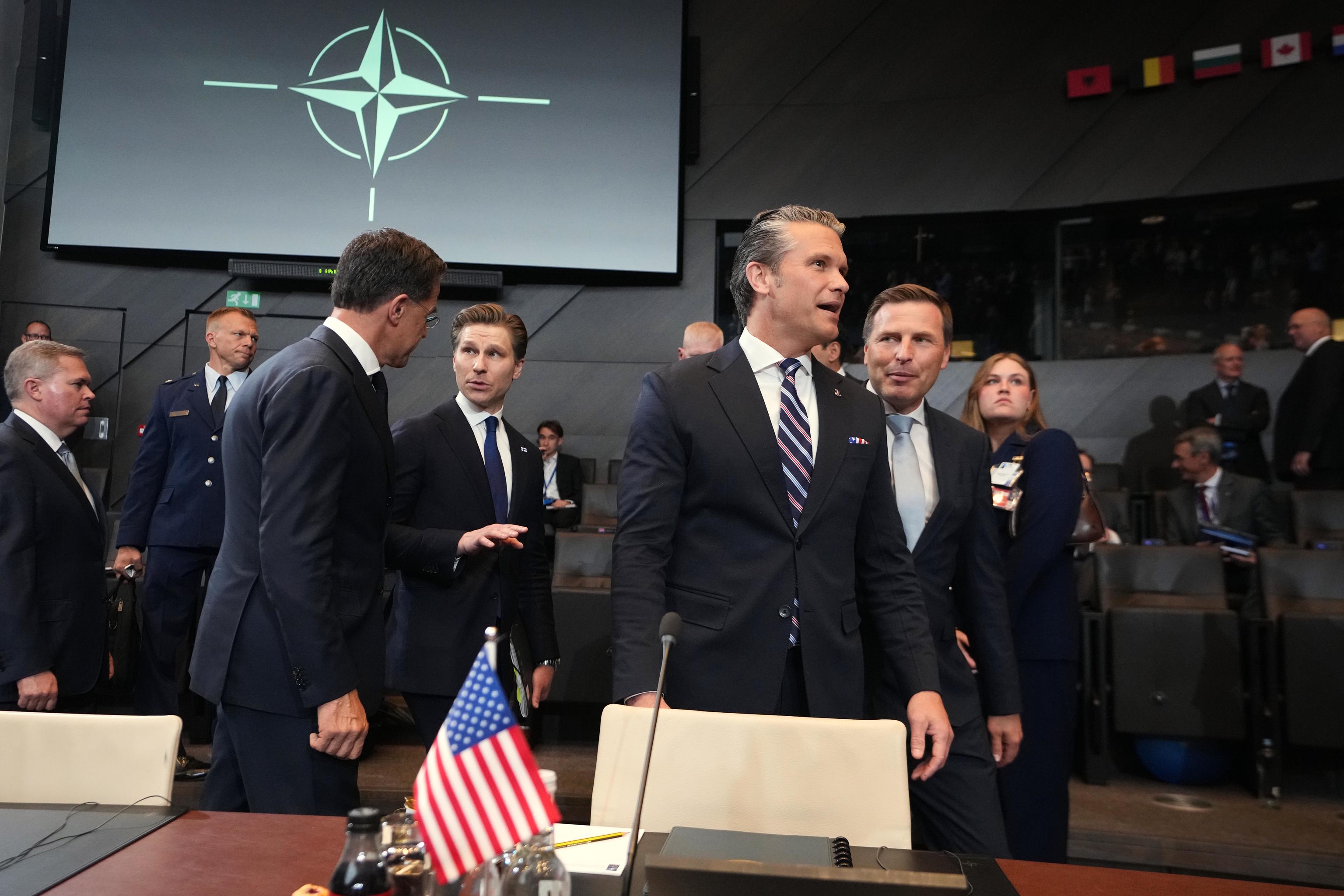 United States Defense Secretary Pete Hegseth in Brussels.