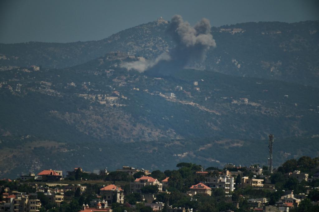 Smoke rises to the sky following an Israeli military strike in southern Lebanon