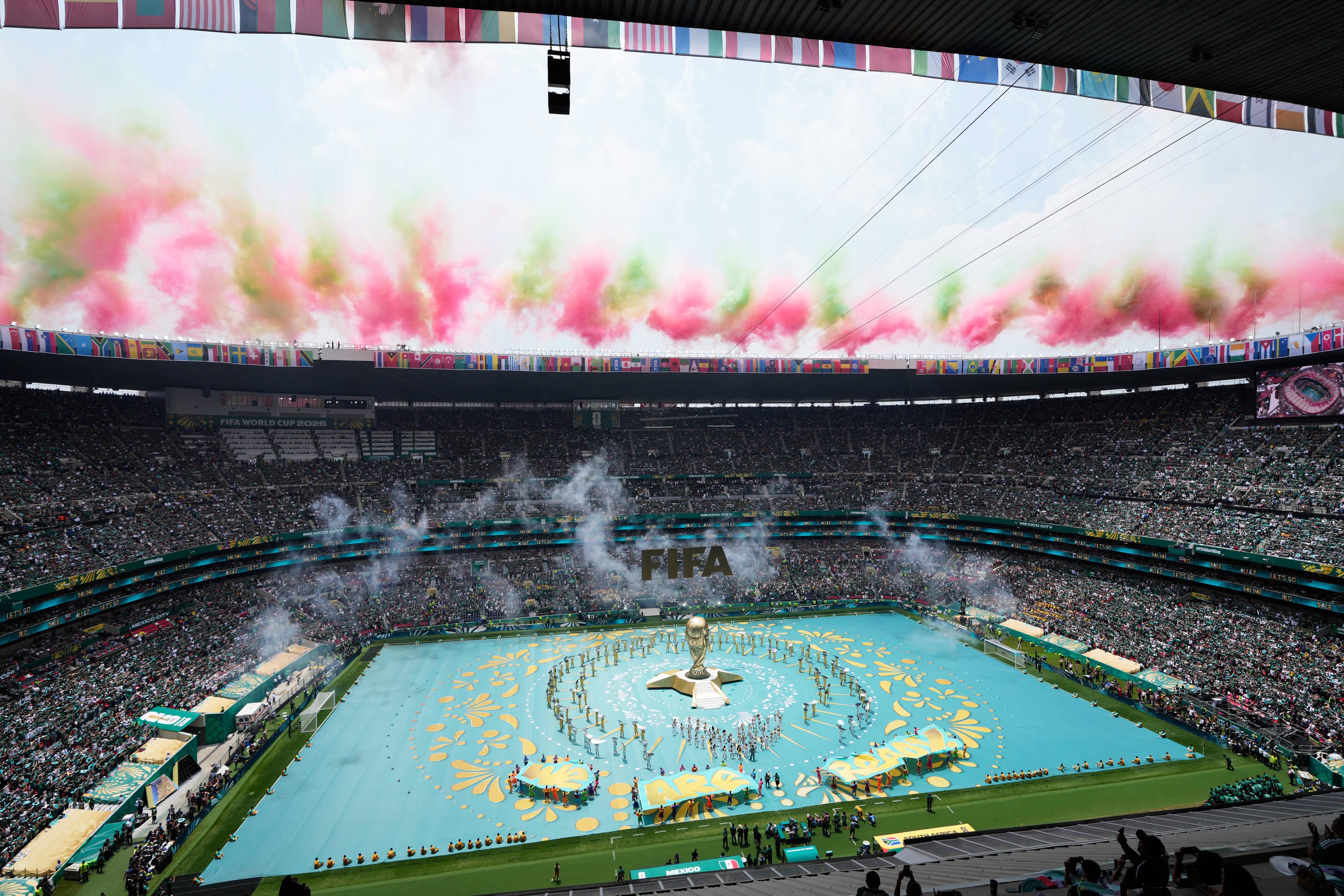 The opening ceremony before the start of the World Cup.