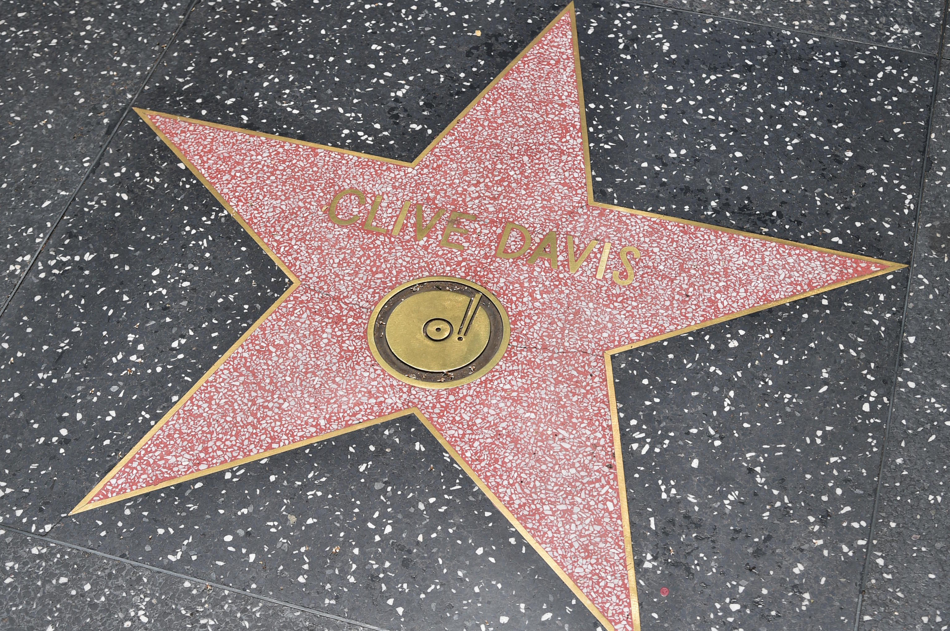 Clive Davis' star is pictured on the Hollywood Walk of Fame.