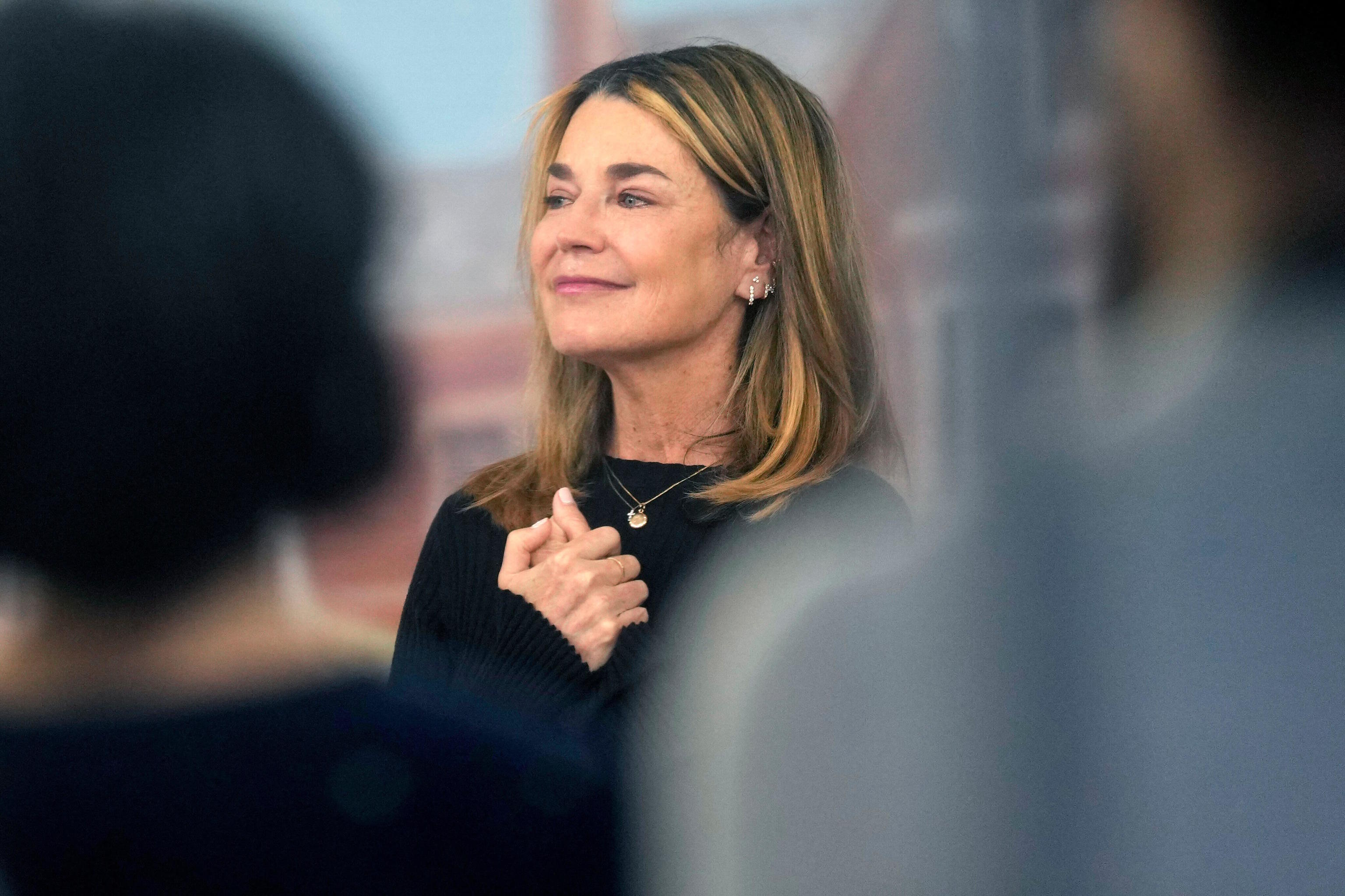 Savannah Guthrie, at Rockefeller Plaza in New York, on the 'Today' show.
