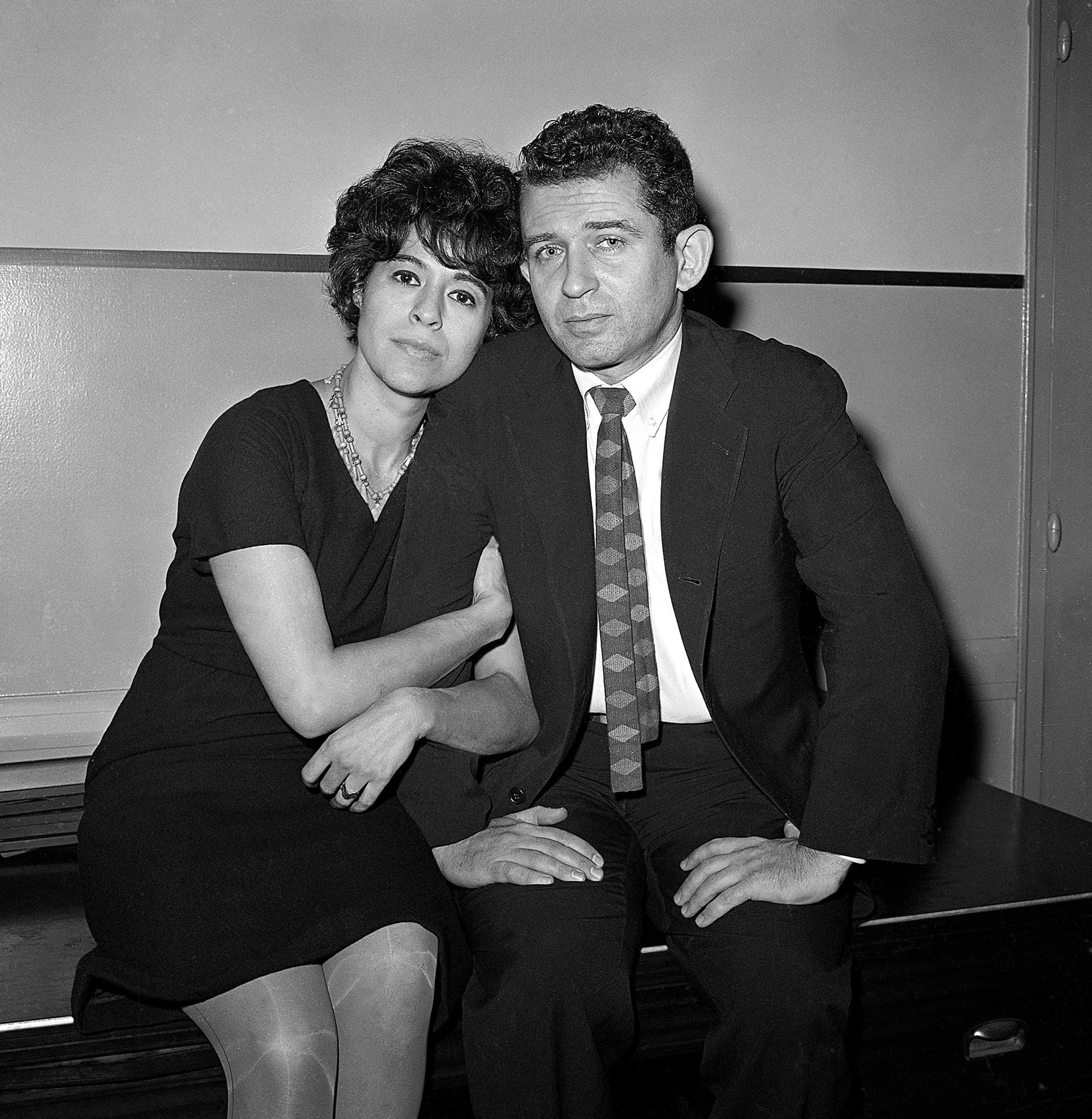 Norman Mailer and his second wife, Adele Morales, in 1961, a few months after he tried to kill her.
