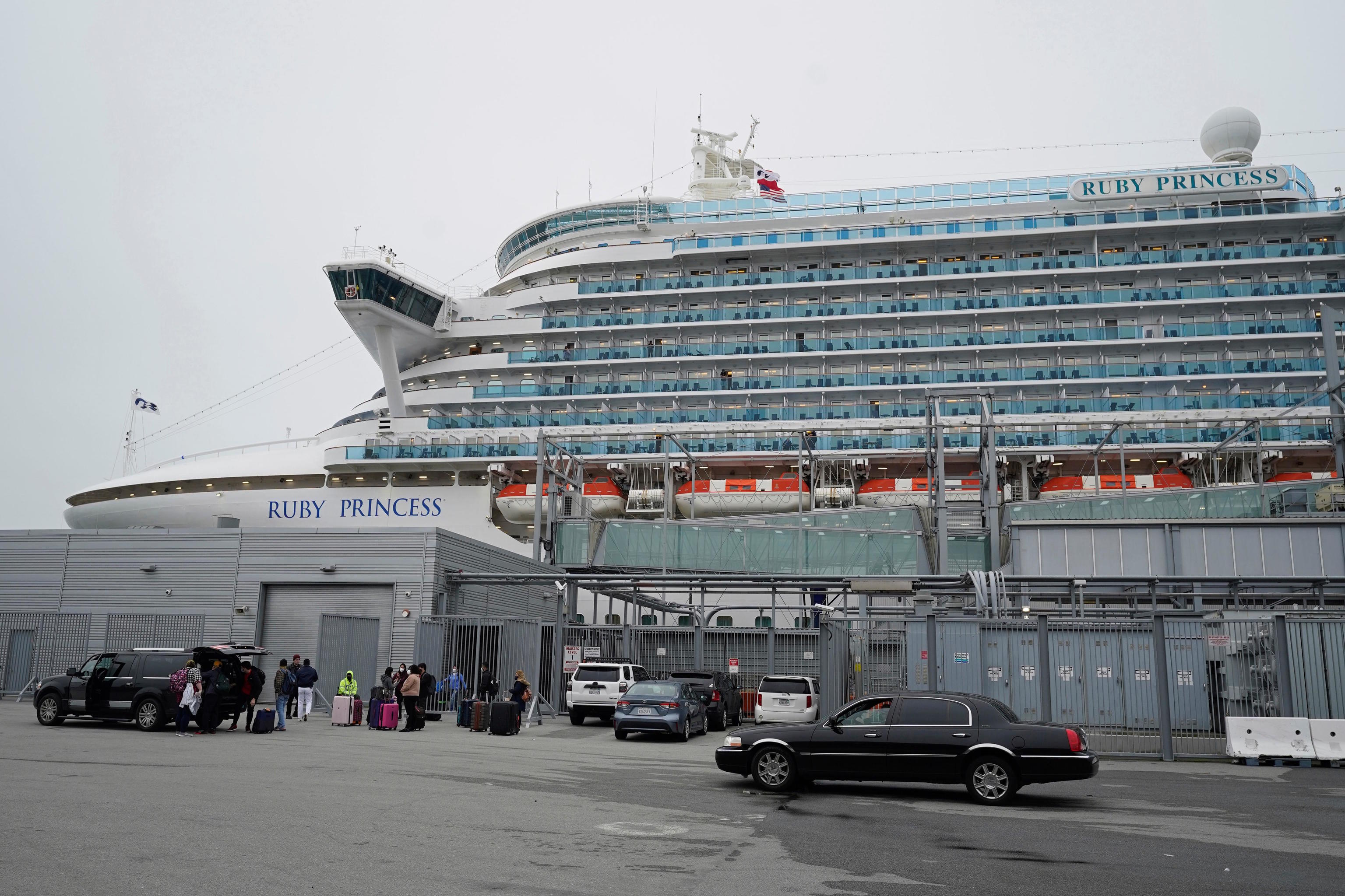 The Ruby Princess is docked in San Francisco.