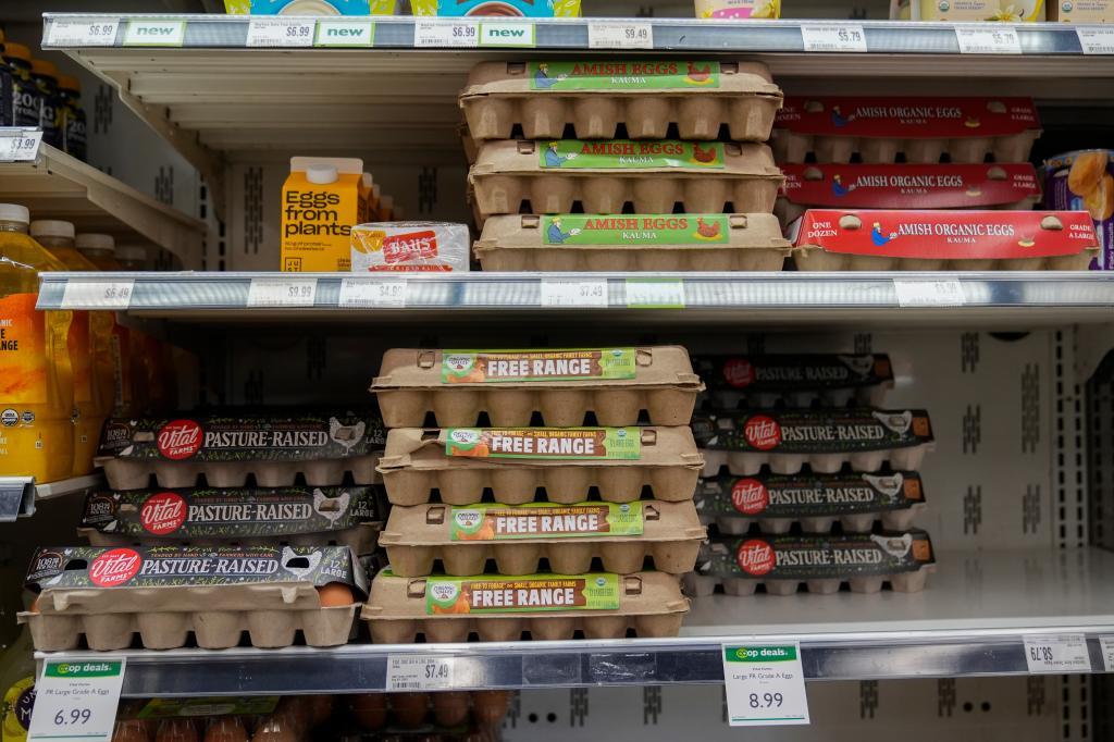 A carton of eggs is pictured in Farmers Branch.