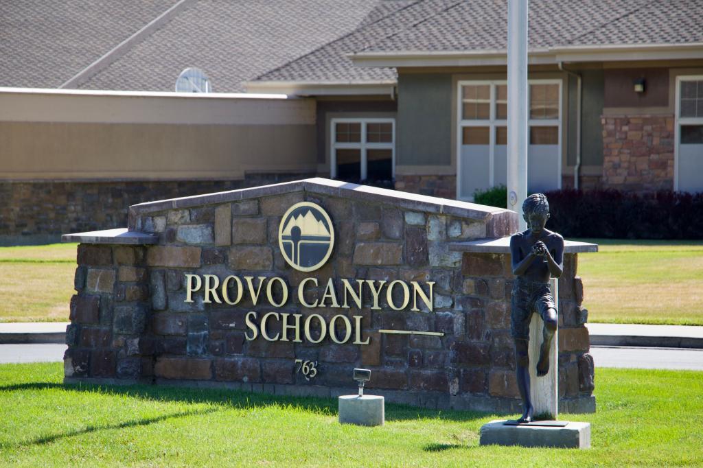 Signage for the Provo Canyon School in Springville