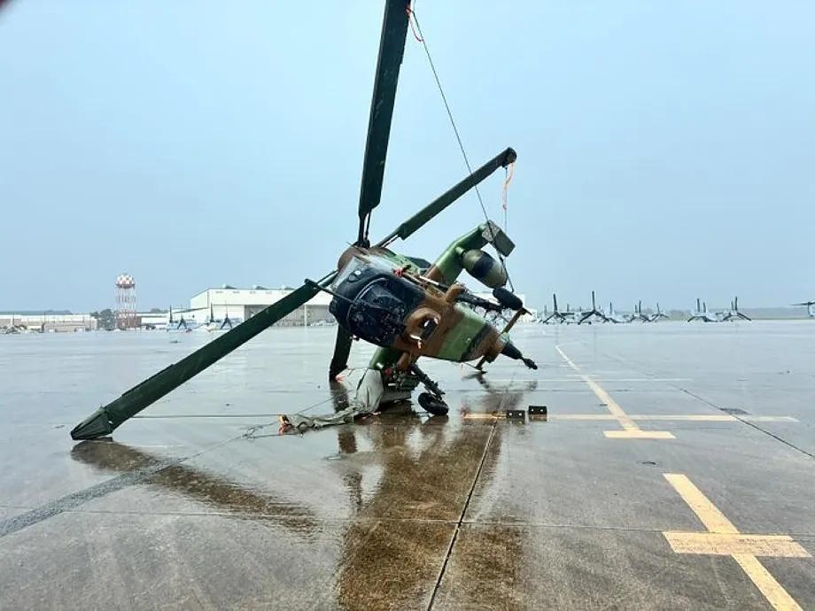 One of the Tiger helicopters, after the accident.