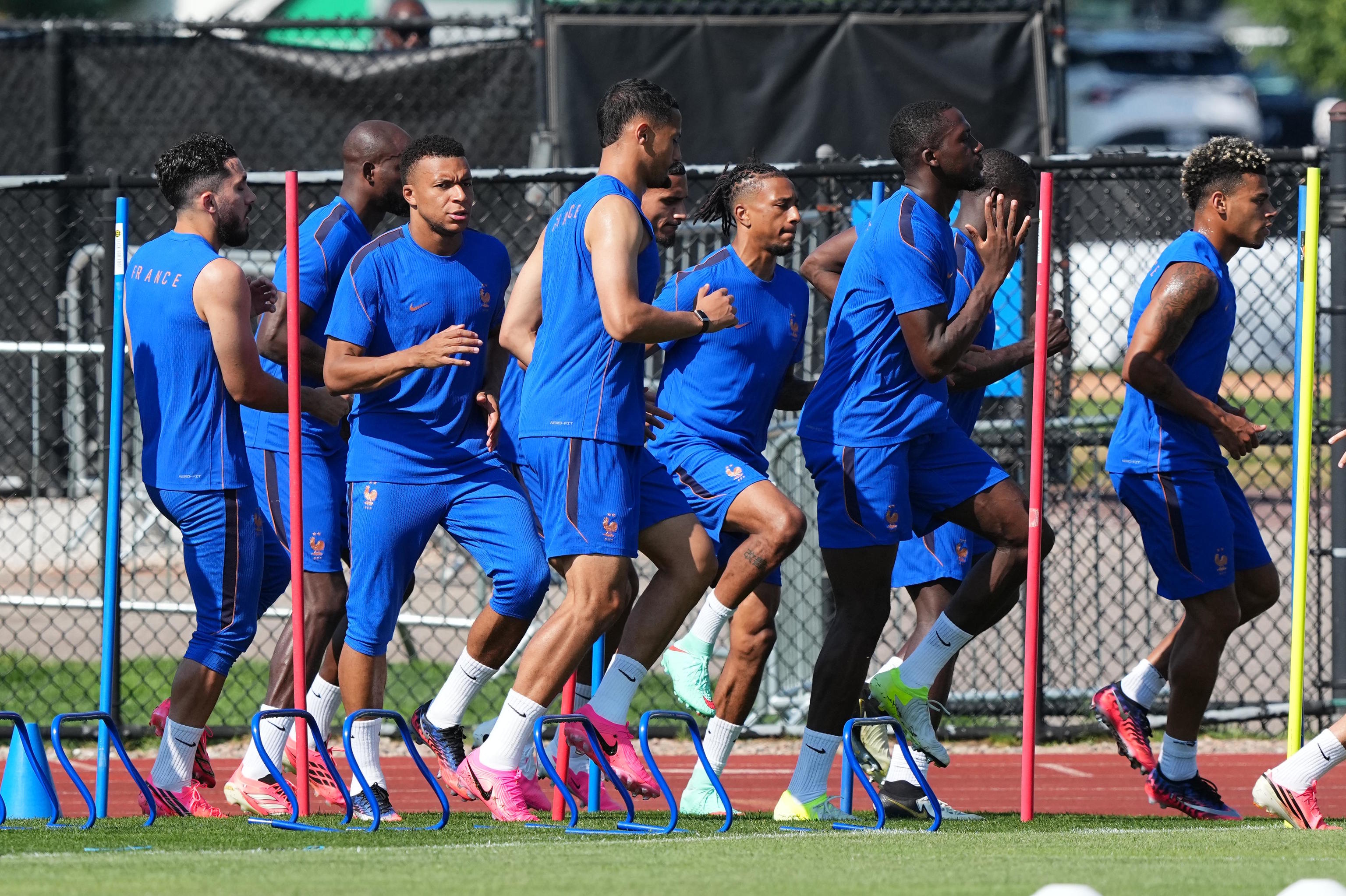 France training session ahead of the World Cup quarterfinal soccer.