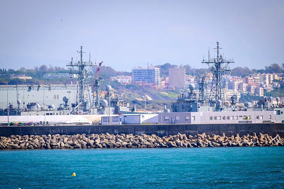 Ships at the Rota naval base.