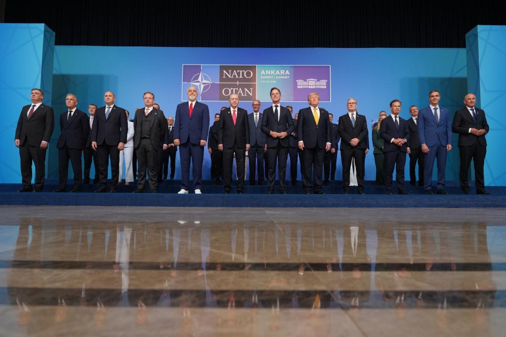 Leaders including NATO Secretary General Mark Rutte, President Donald Trump, and Turkish President Recep Tayyip Erdogan