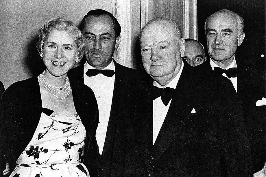 Winston Churchill alongside Clare Boothe Luce, the US ambassador to Italy, in 1955.