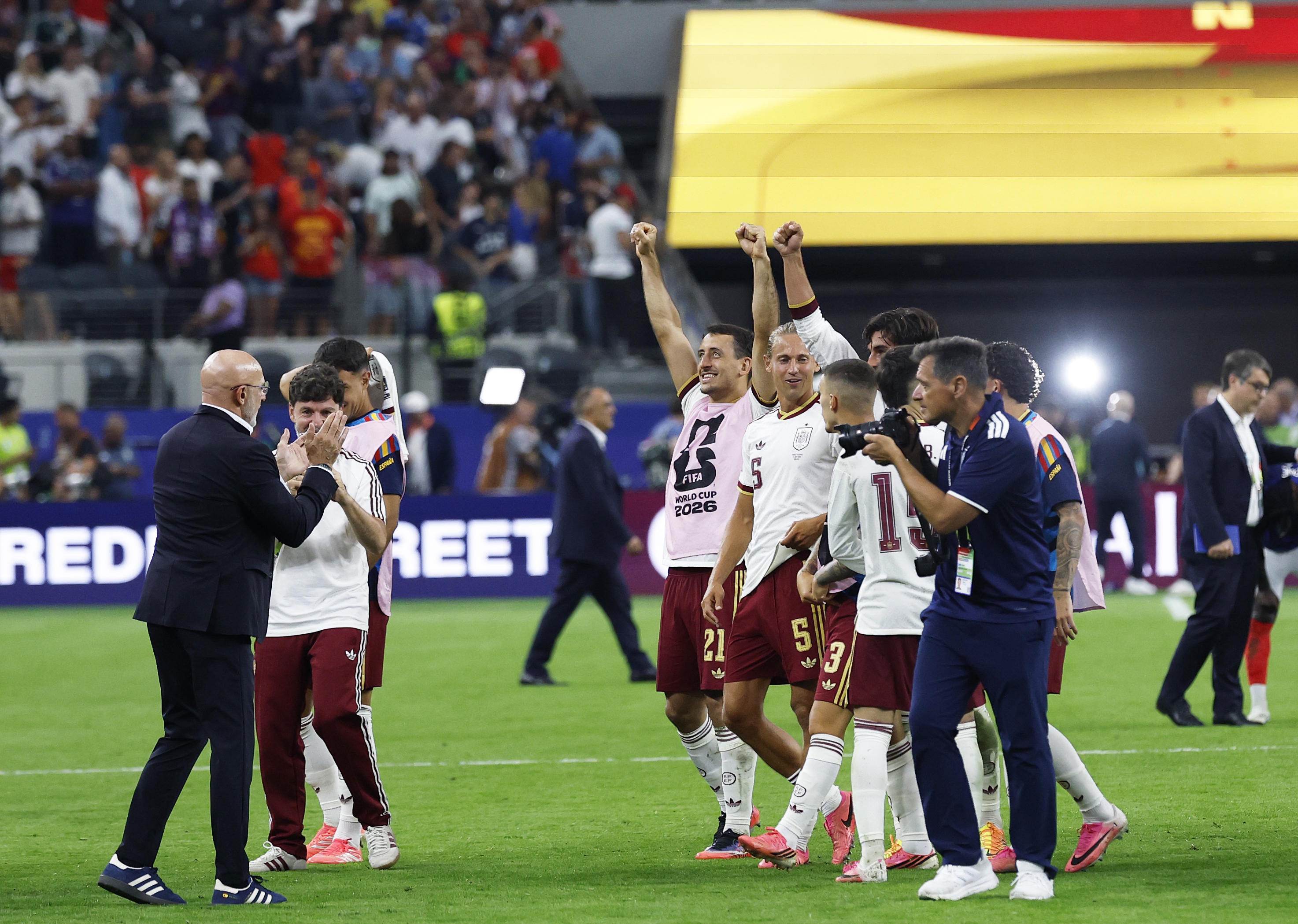 Spain's celebration after beating France.