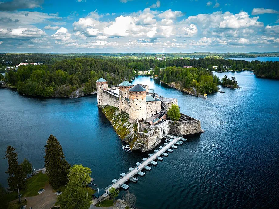 Olavinlinna Castle, a 15th-century fortress in Savonlinna, Finland.