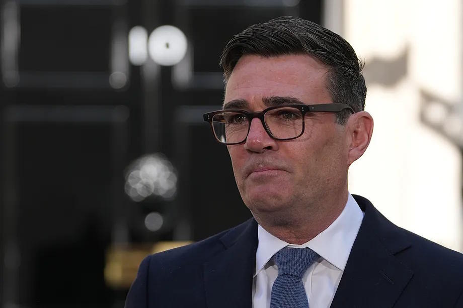 The new British Prime Minister Andy Burnham arrives at 10 Downing Street.