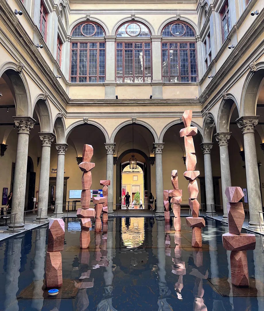 The inner courtyard of Palazzo Strozzi, currently exhibiting the Rothko in Firenze show.