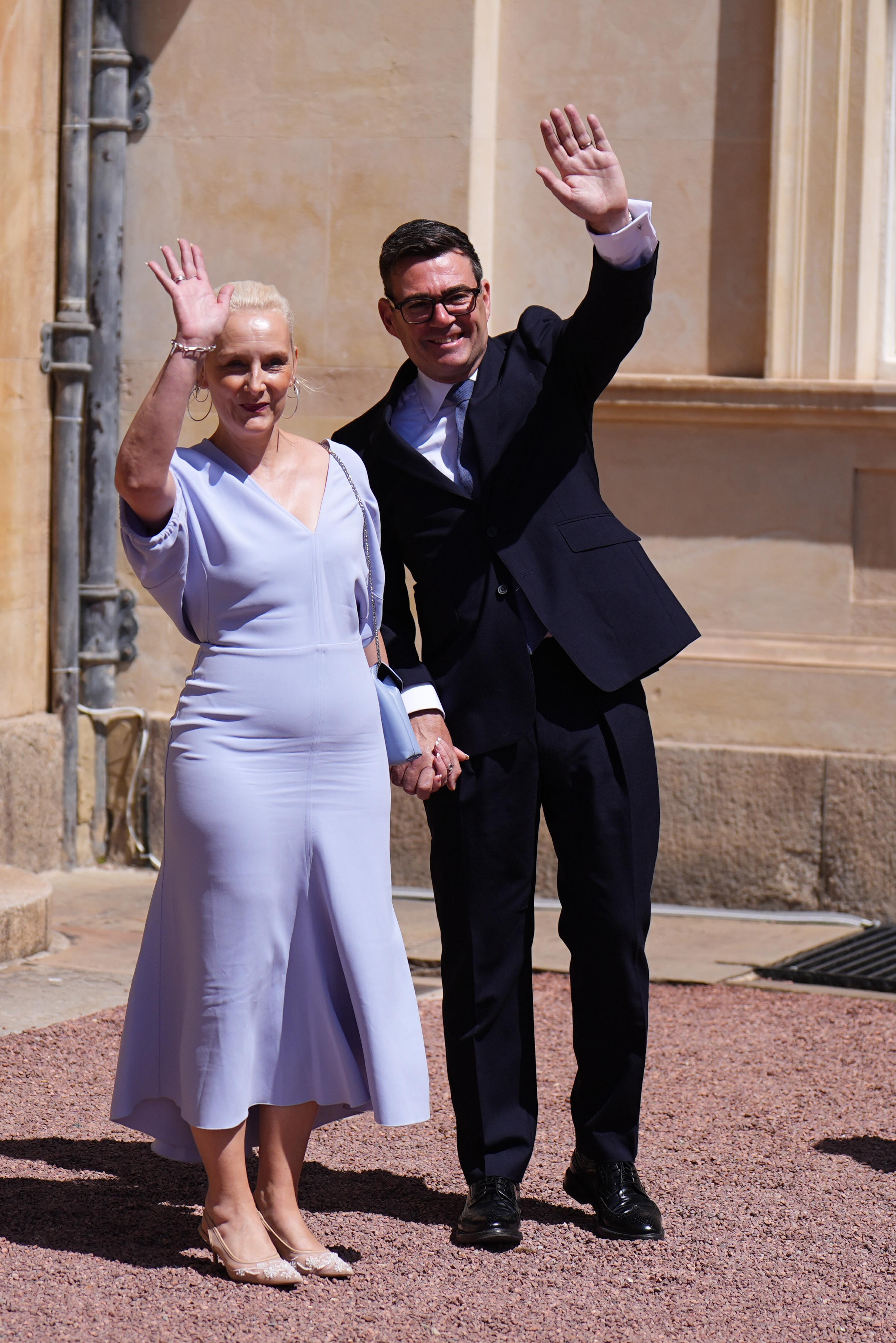 Britain's Prime Minister Andy Burnham and his wife Marie-France van Heel.