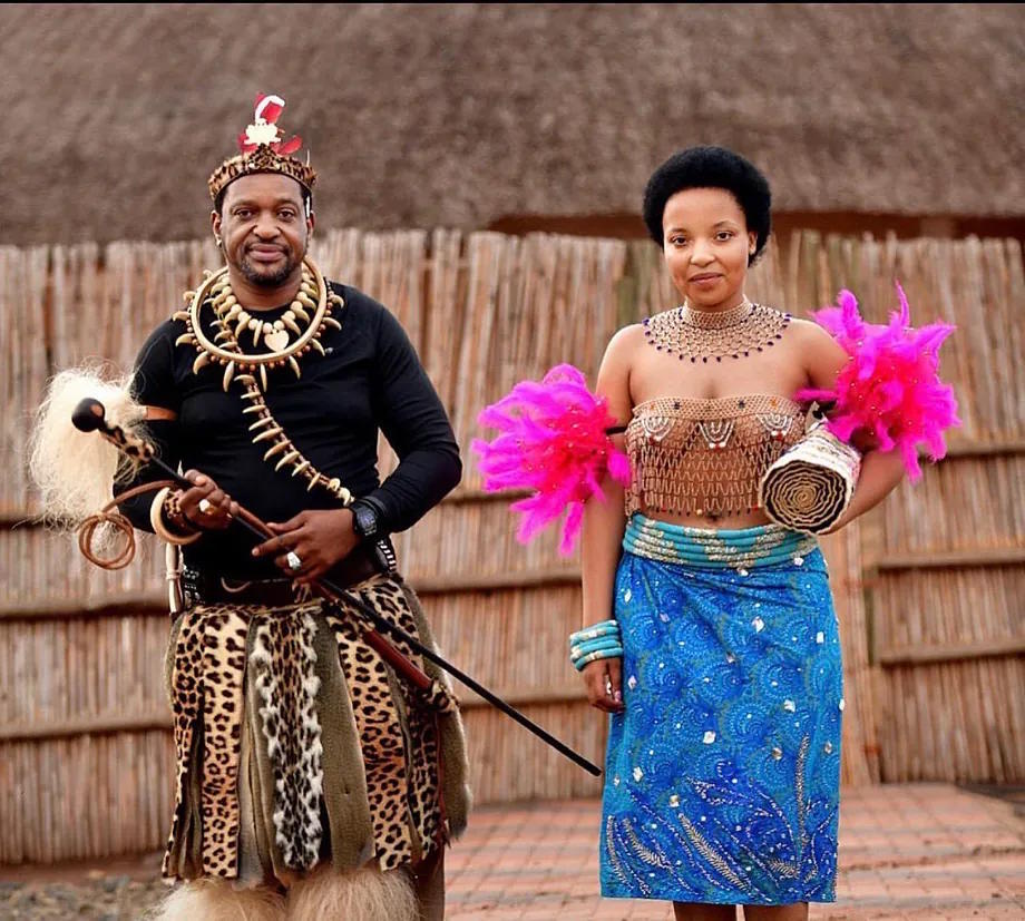 The Zulu king and his new fianc�e.