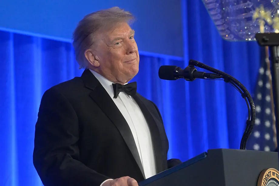 Donald Trump delivers a speech from the Waldorf Astoria hotel in Washington, last Friday.