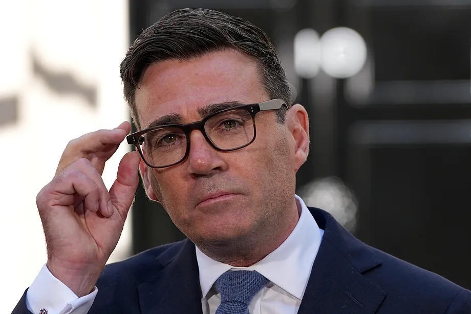The British Prime Minister, Andy Burnham, at 10 Downing Street in London.