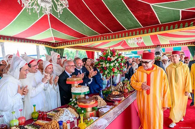 The king of Morocco, at the reception yesterday in M'diq.