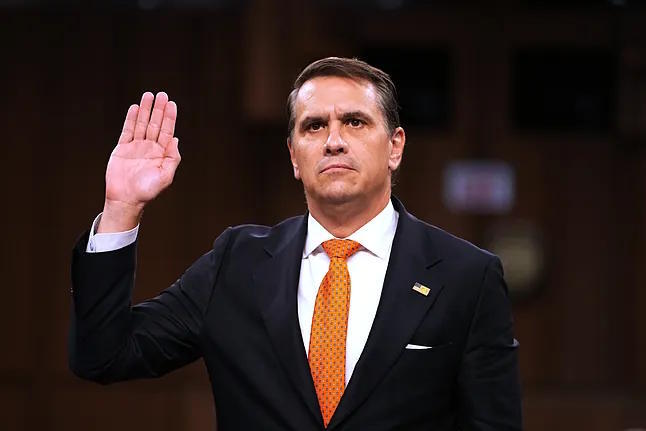 Todd Blanche is sworn in as the interim US Attorney General, last month.