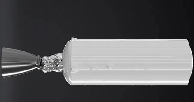 Diagram of the second stage of the Falcon 9 rocket, the component that will collide with the Moon.