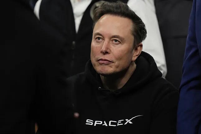 Elon Musk attends a wrestling match in Philadelphia on March 22, 2025.