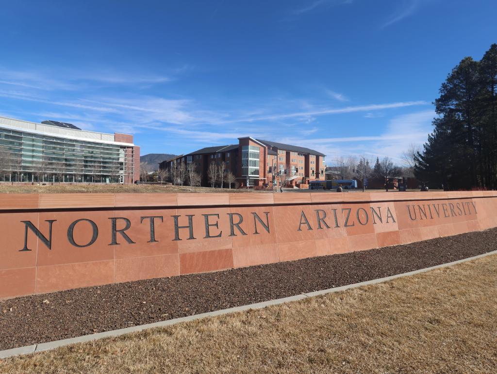 A sign is displayed for the Northern Arizona University campus