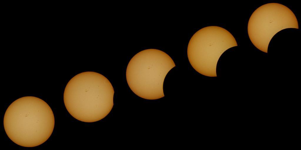 Image of the solar eclipse as seen from Spring, Texas