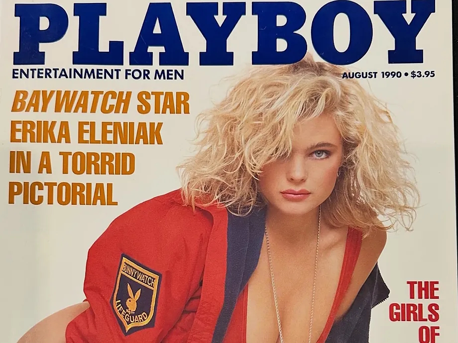 Erika Eleniak on a Playboy cover from the '90s.