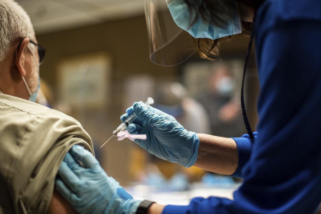 Tyson Foods employees receive the coronavirus vaccine in Wilkesboro
