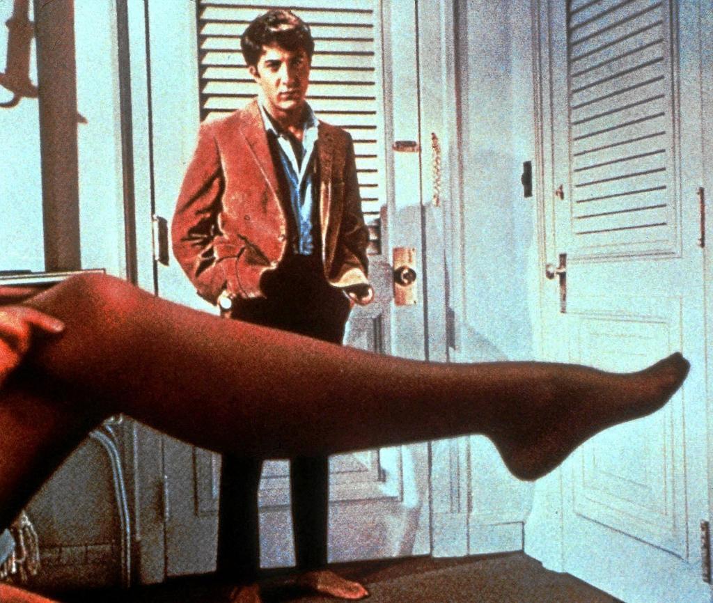 The actor in a still from the film "The Graduate".