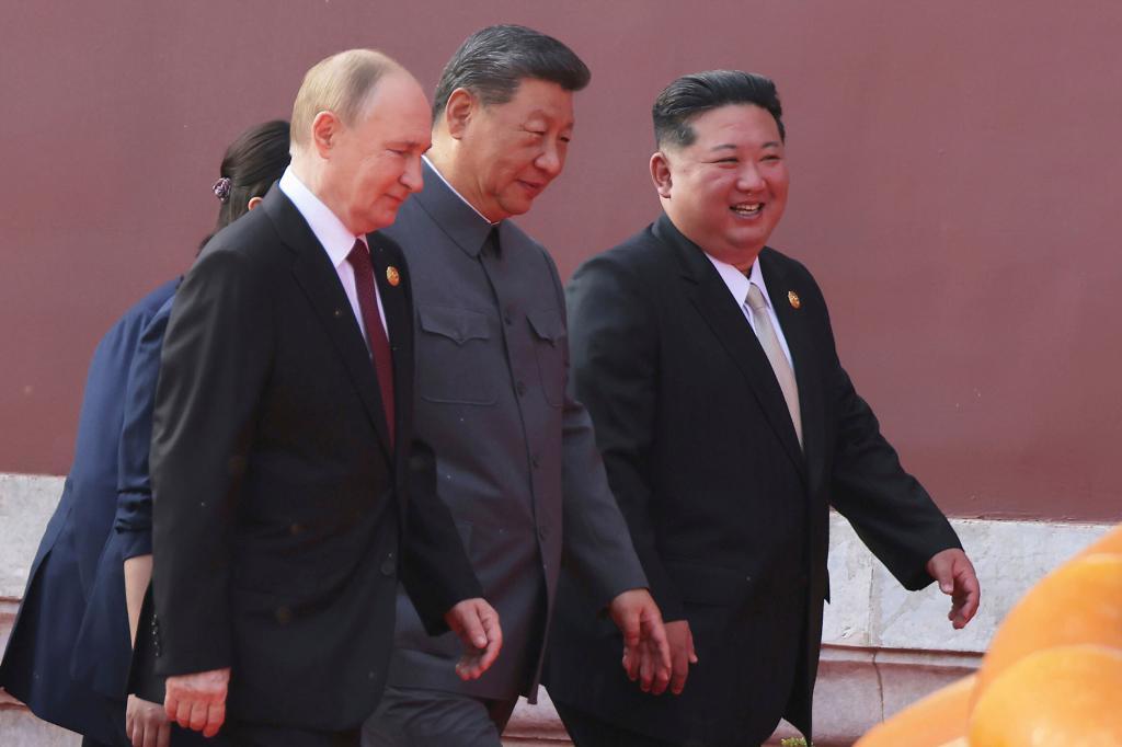 Russian President Vladimir Putin, Chinese President Xi Jinping and North Korean leader Kim Jong Un