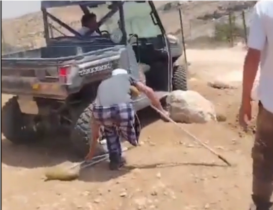 Two Israeli teenagers assault an amputee Palestinian