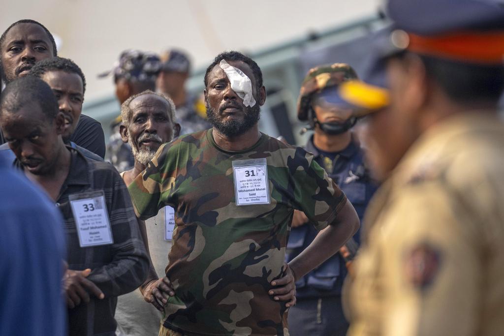 Somali pirates captured by the Indian navy.