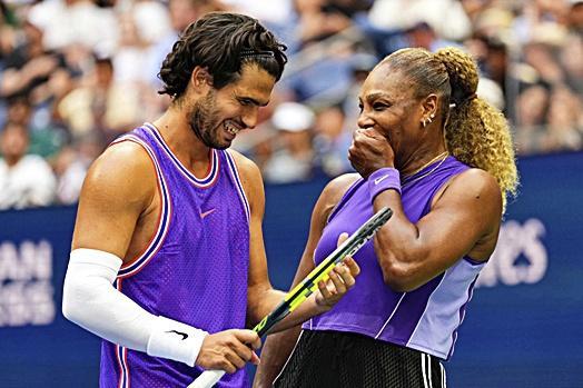 Carlos Alcaraz, of Spain, left, and Serena Williams, of the United States