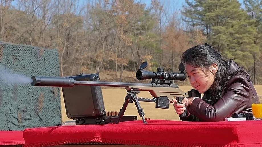 A still from a propaganda video featuring Kim Ju-ae, the daughter of the North Korean dictator.