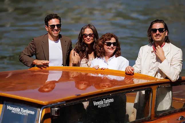 Andrea Pallaoro, Alicia Vikander, Susan Sarandon, and Luca Marinelli at the presentation of The Echo Chamber.
