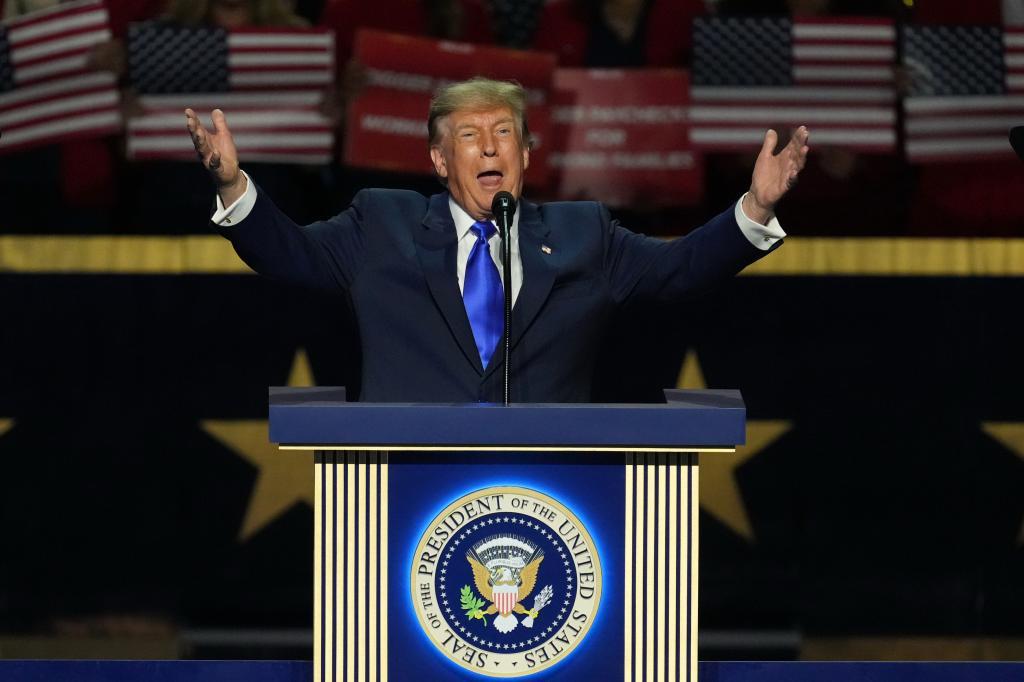 President Donald Trump speaks at the Republican convention in Dallas