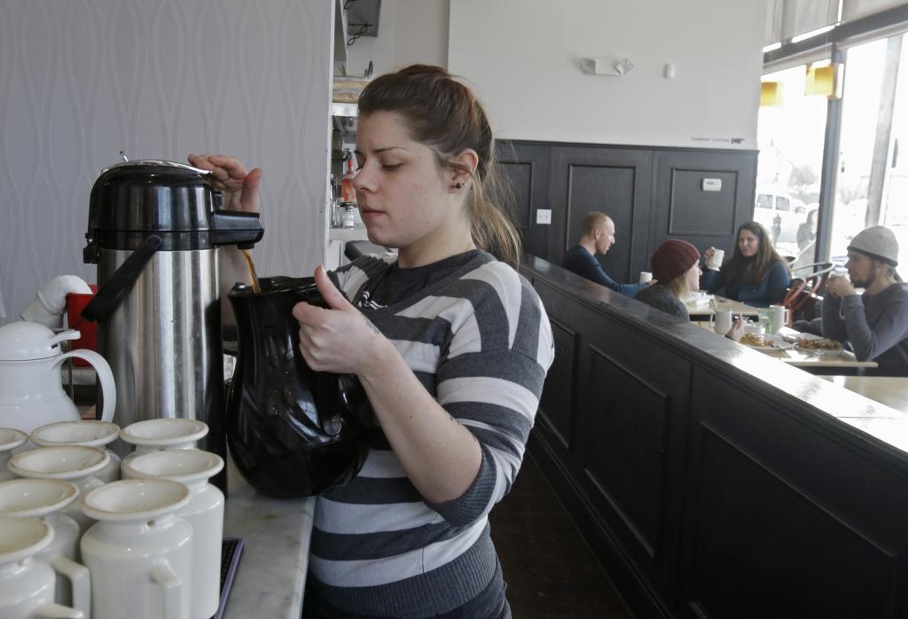Hot coffee at Bonbon Pastry and Cafe in Cleveland.