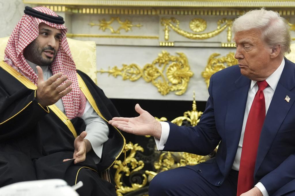 President Donald Trump meets Saudi Arabia's Crown Prince Mohammed bin Salman
