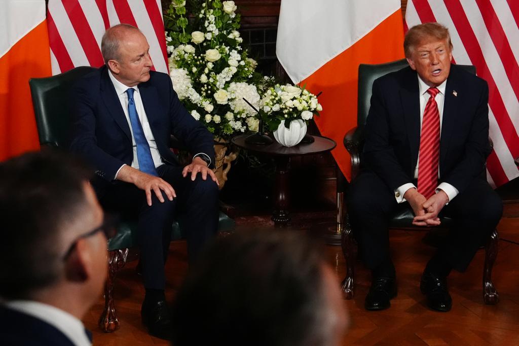 Ireland's Prime Minister Micheál Martin, left, and U.S. President Donald Trump
