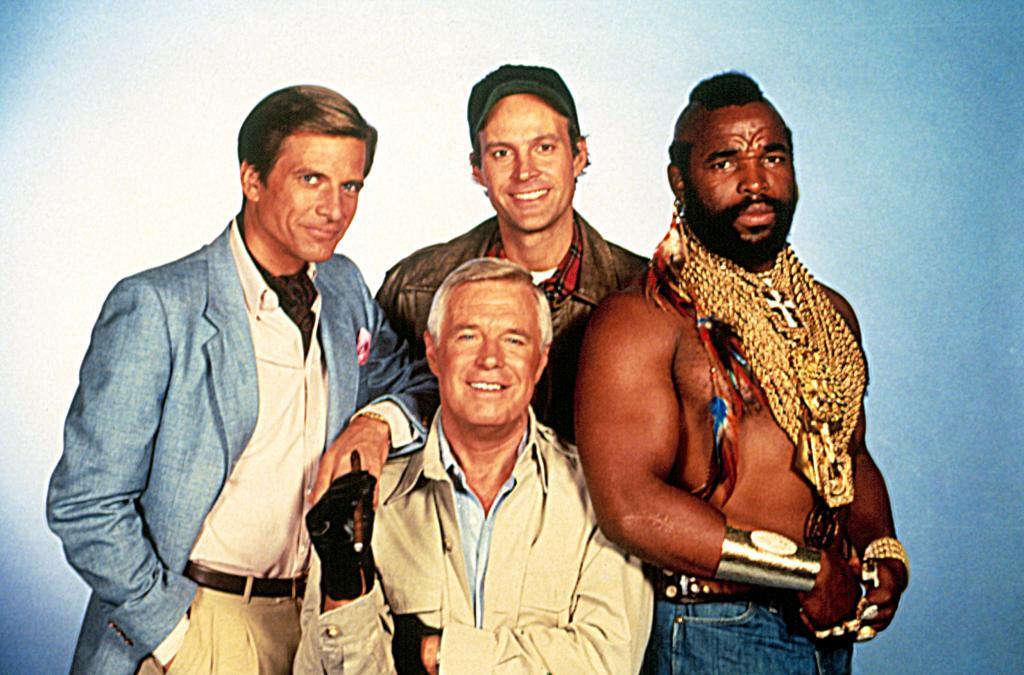 The actor alongside the other cast members of the iconic series The A-Team.