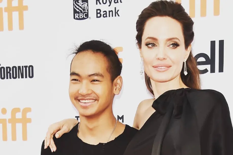 Angelina Jolie and her son Maddox in a photo posted on social media.