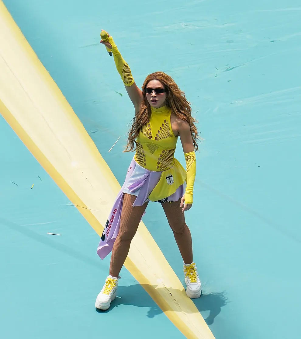 Shakira, at the World Cup opening, at the Azteca Stadium in Mexico.