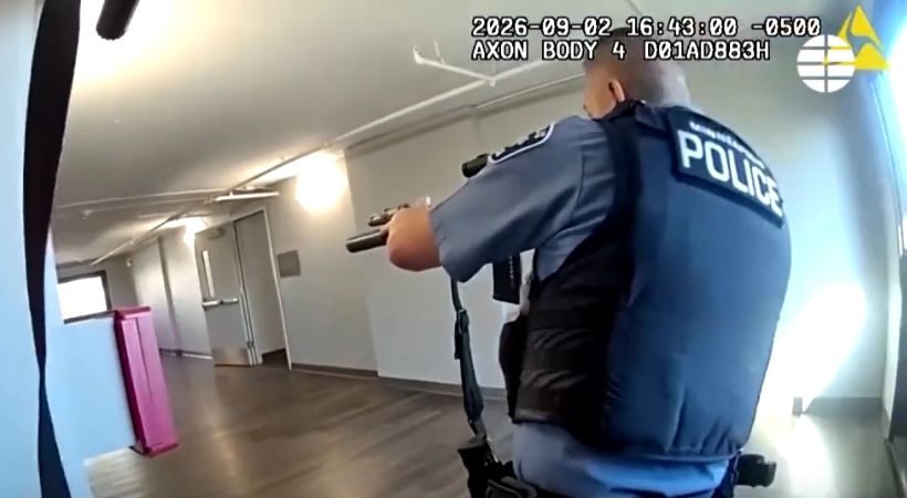 First-person recorded shootout between police and a man