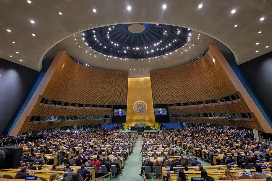 Donald Trump, at the UN General Assembly in 2025.